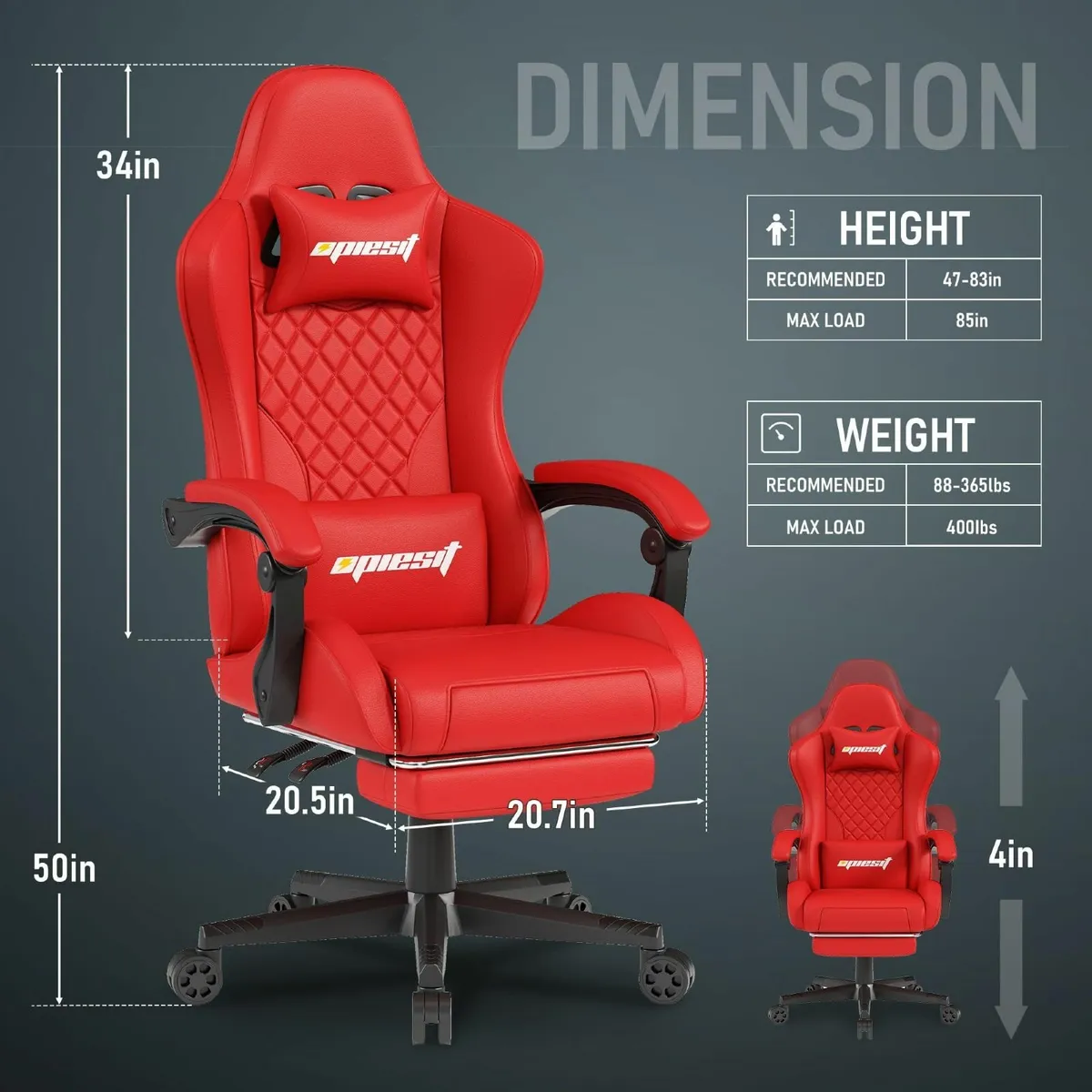 Gaming Chair for Adults Ergonomic Office Computer - Image 2