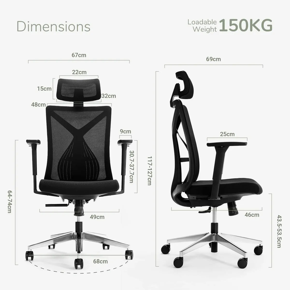 Mesh Computer Office Chair Home Swivel Ergonomic - Image 2