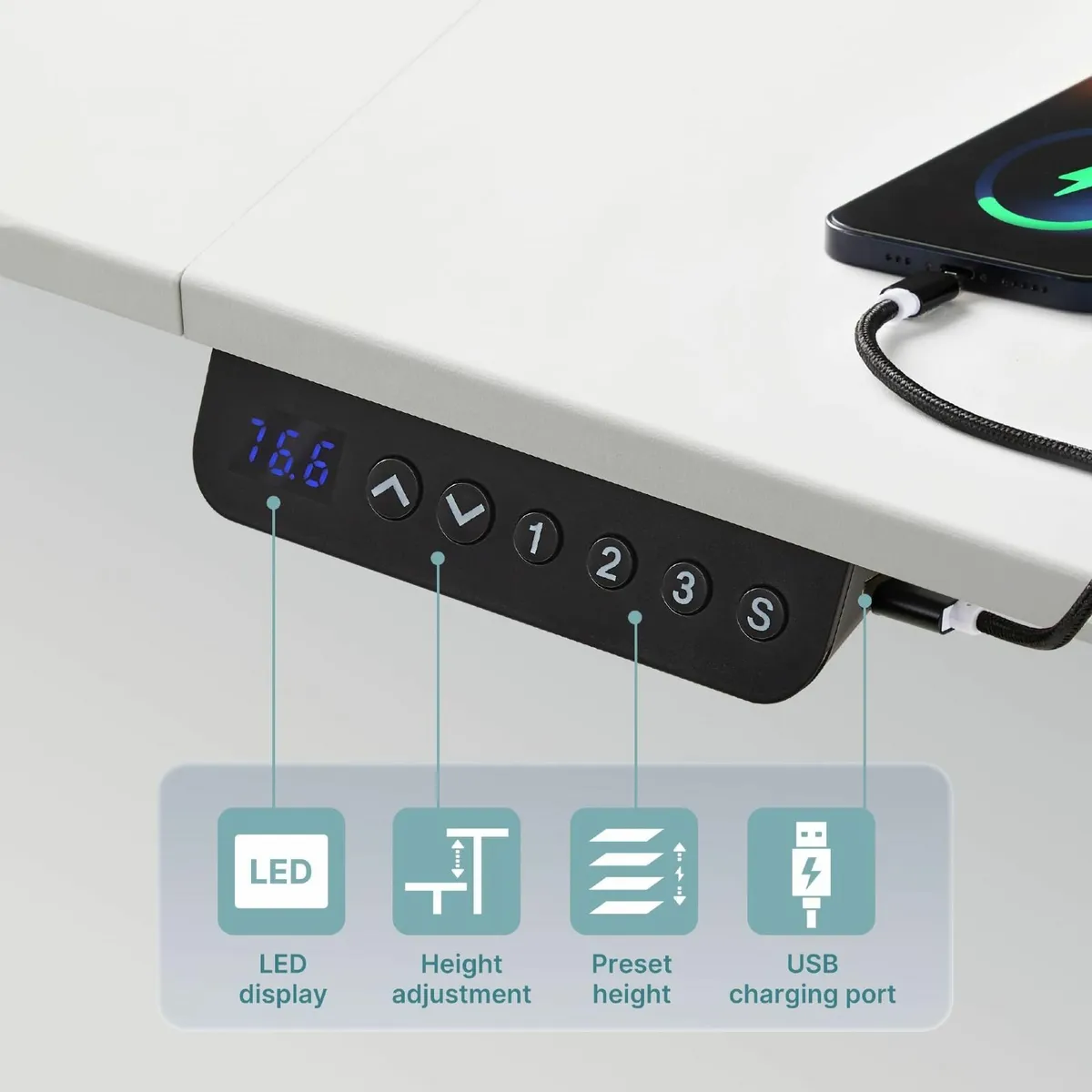 Electric Standing Desk 120x60cm Sit Stand up - Image 4