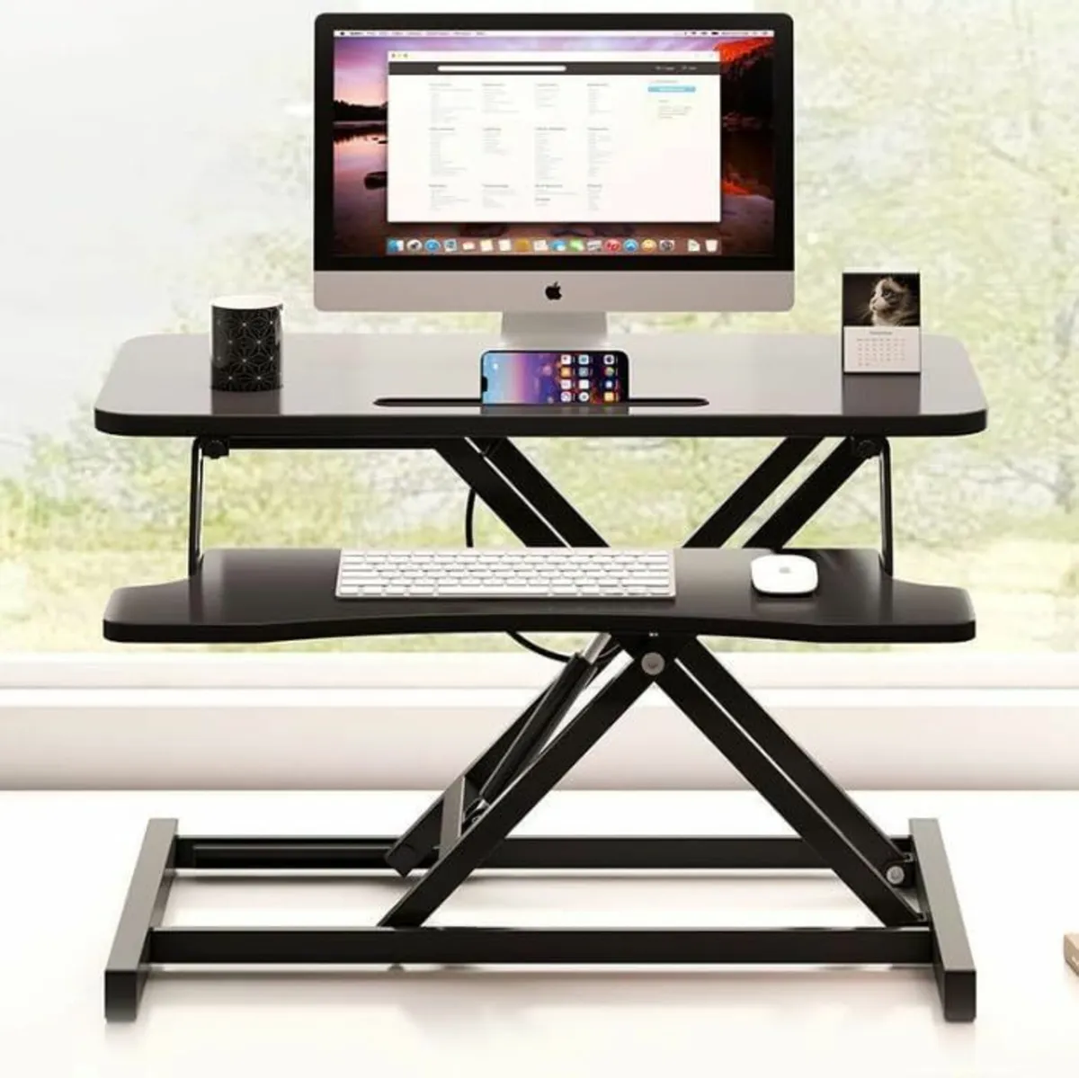 - Standing 80cm Desk Converter Ergonomic Sit-Stand - Image 2
