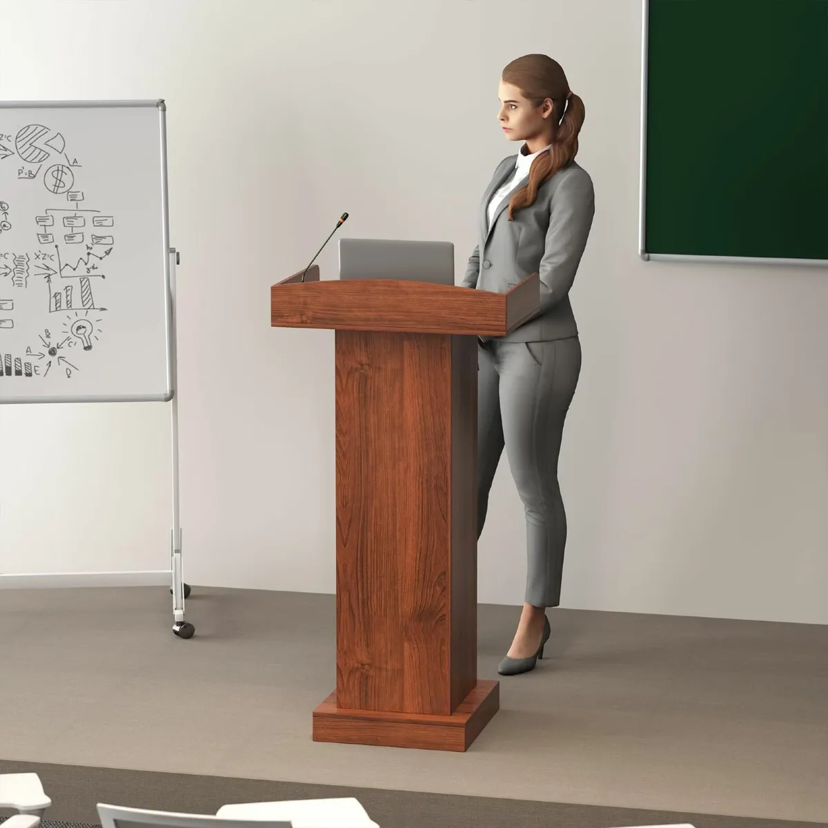 Podium Standing Desk Floor Church Pulpit Stand - Image 4