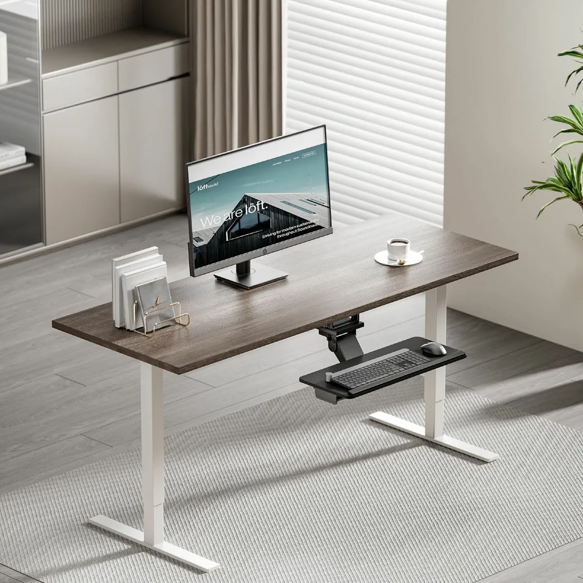Under Desk Keyboard Tray with Storage Drawer Full - Image 2