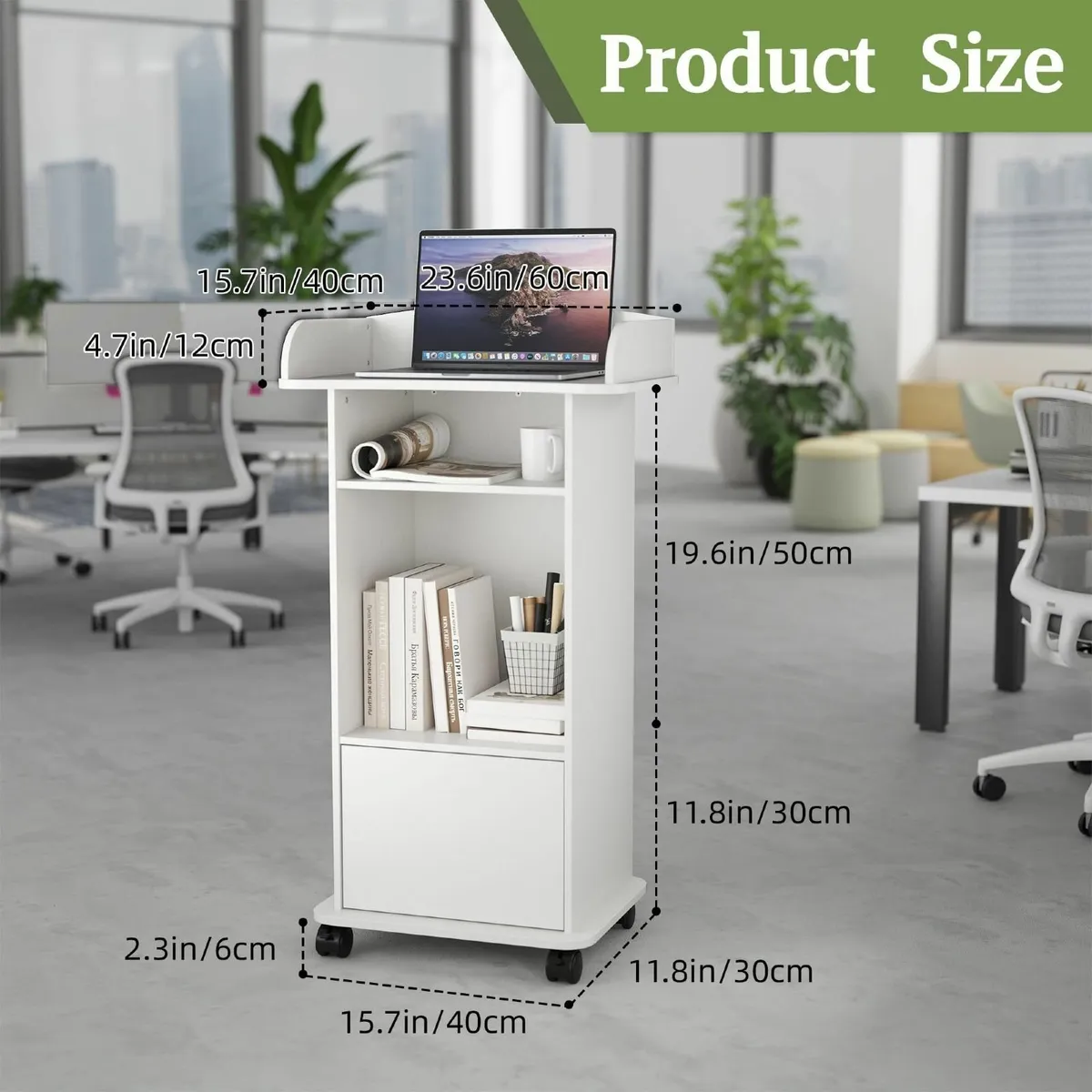 Portable Lectern＆Podium -Standing Laptop Desk-Wood - Image 3
