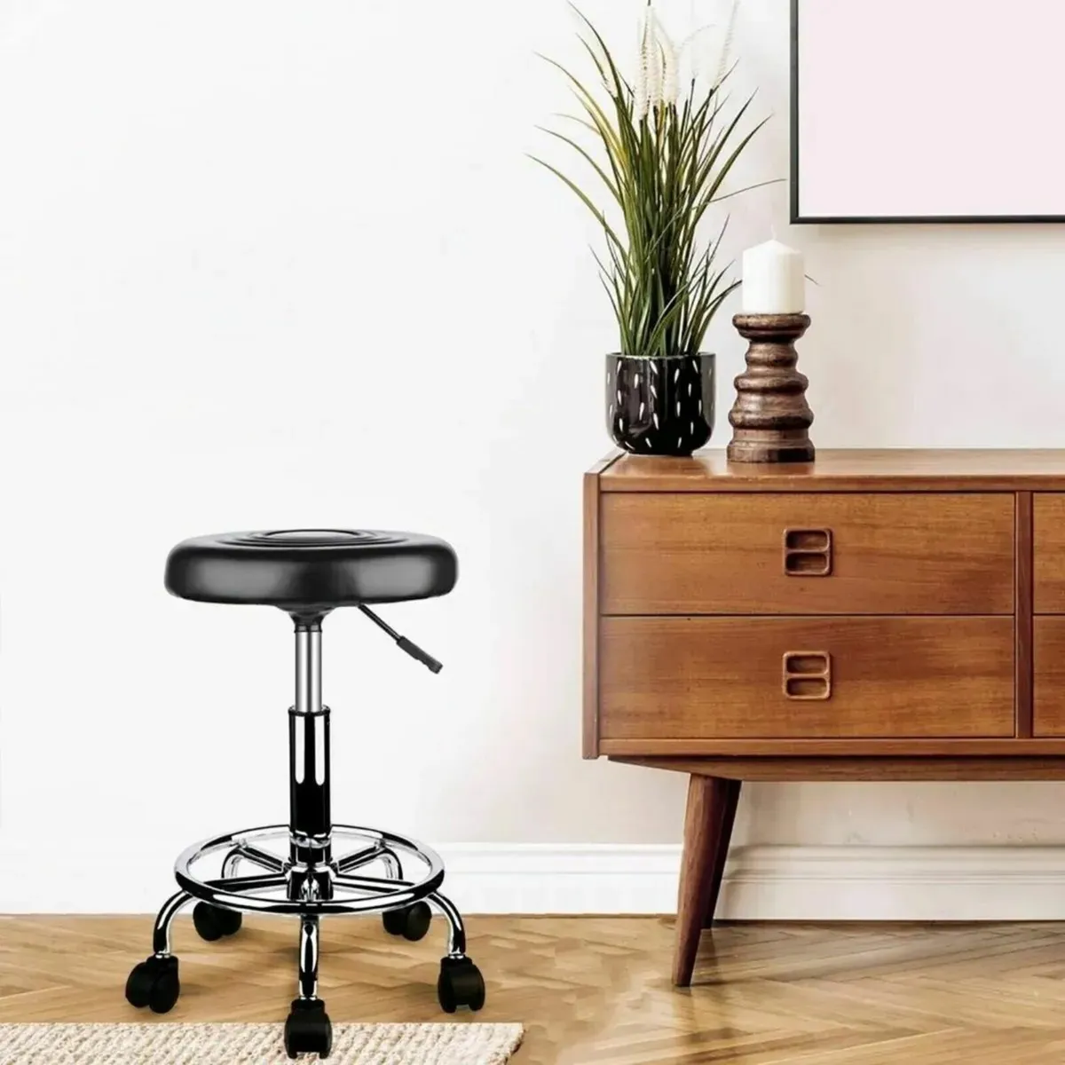 Ergonomic Rolling Swivel Bar Stool Adjustable - Image 3