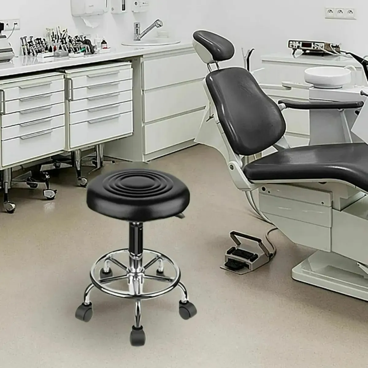 Ergonomic Rolling Swivel Bar Stool Adjustable - Image 4