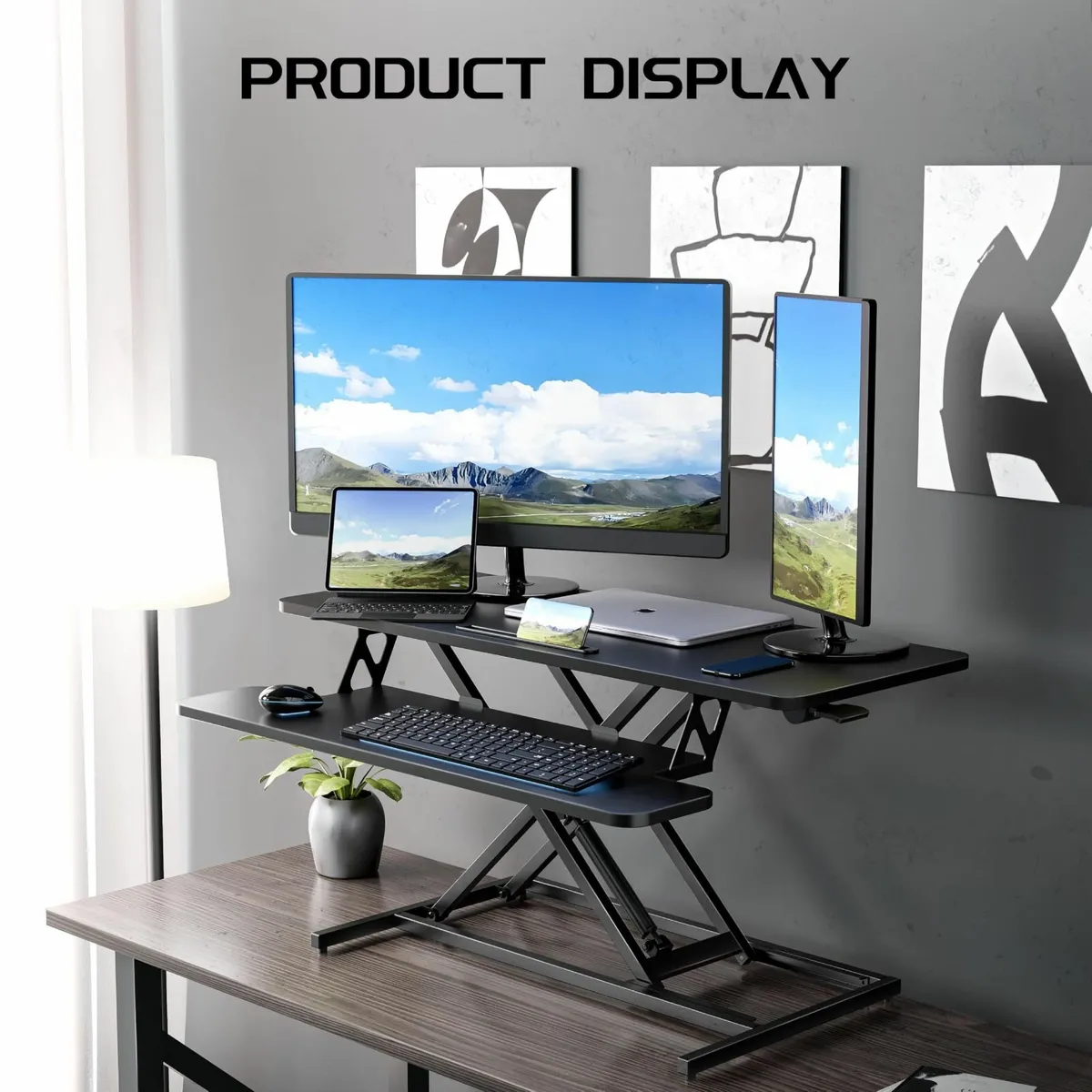 Height Adjustable Standing Desk Converter - 101cm - Image 3