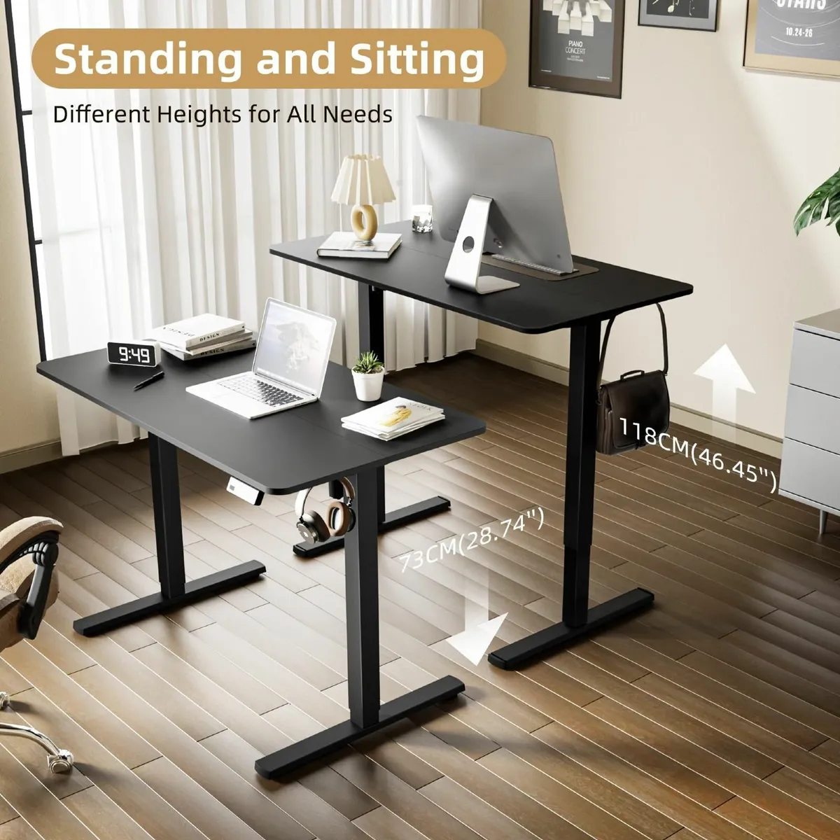 Electric Standing Desk 110x60cm Height Adjustable - Image 4