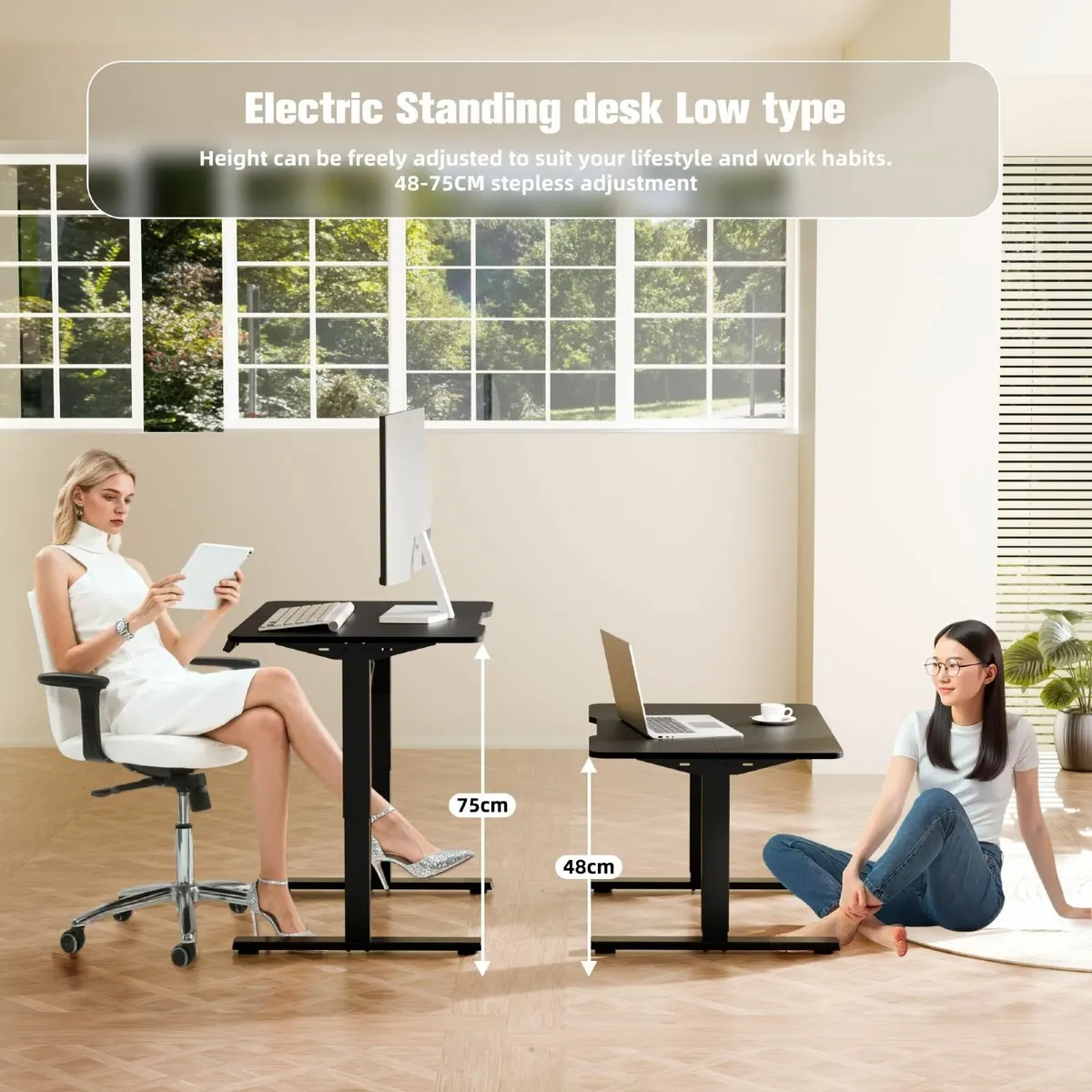 Small Standing Desk 80x60 cm Low Height 48-75 - Image 4