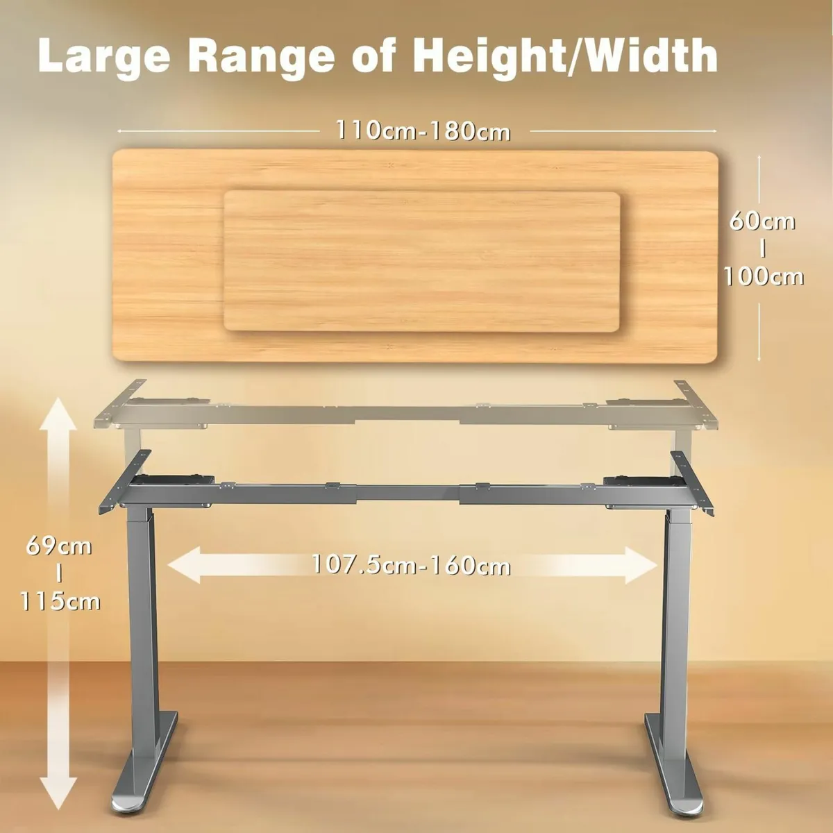 Standing Desk Frame with Dual Motor Electric - Image 3