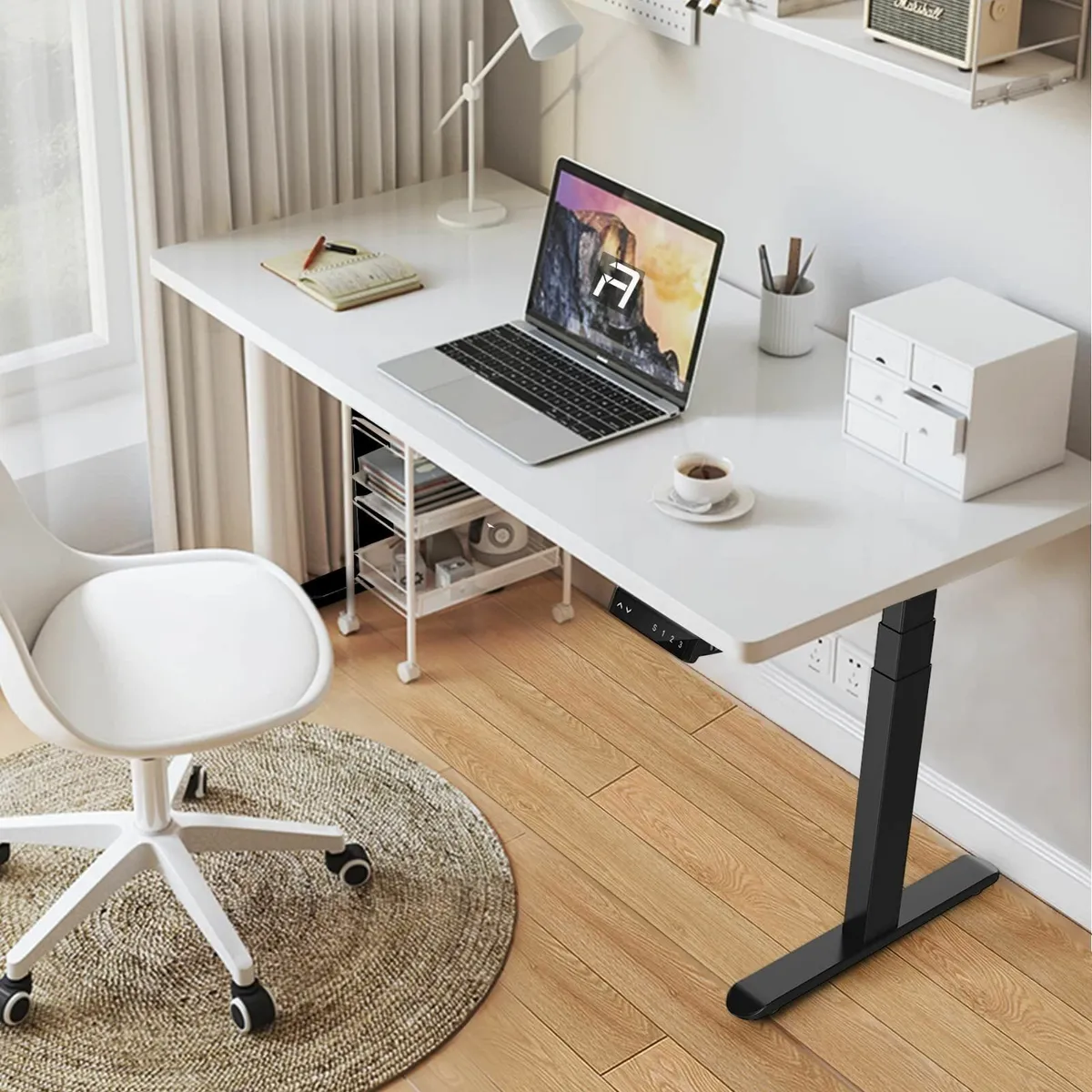 Height Adjustable Standing Desk Frame with Dual - Image 2