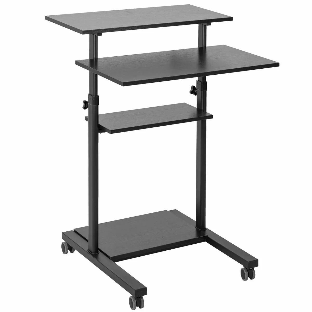Mobile Height Adjustable Table Stand Up Desk with - Image 1