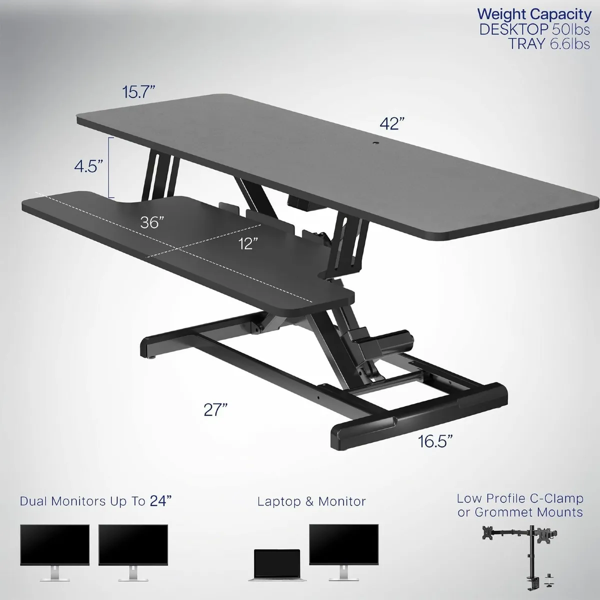 107cm Electric Motor Desk Converter Height - Image 3
