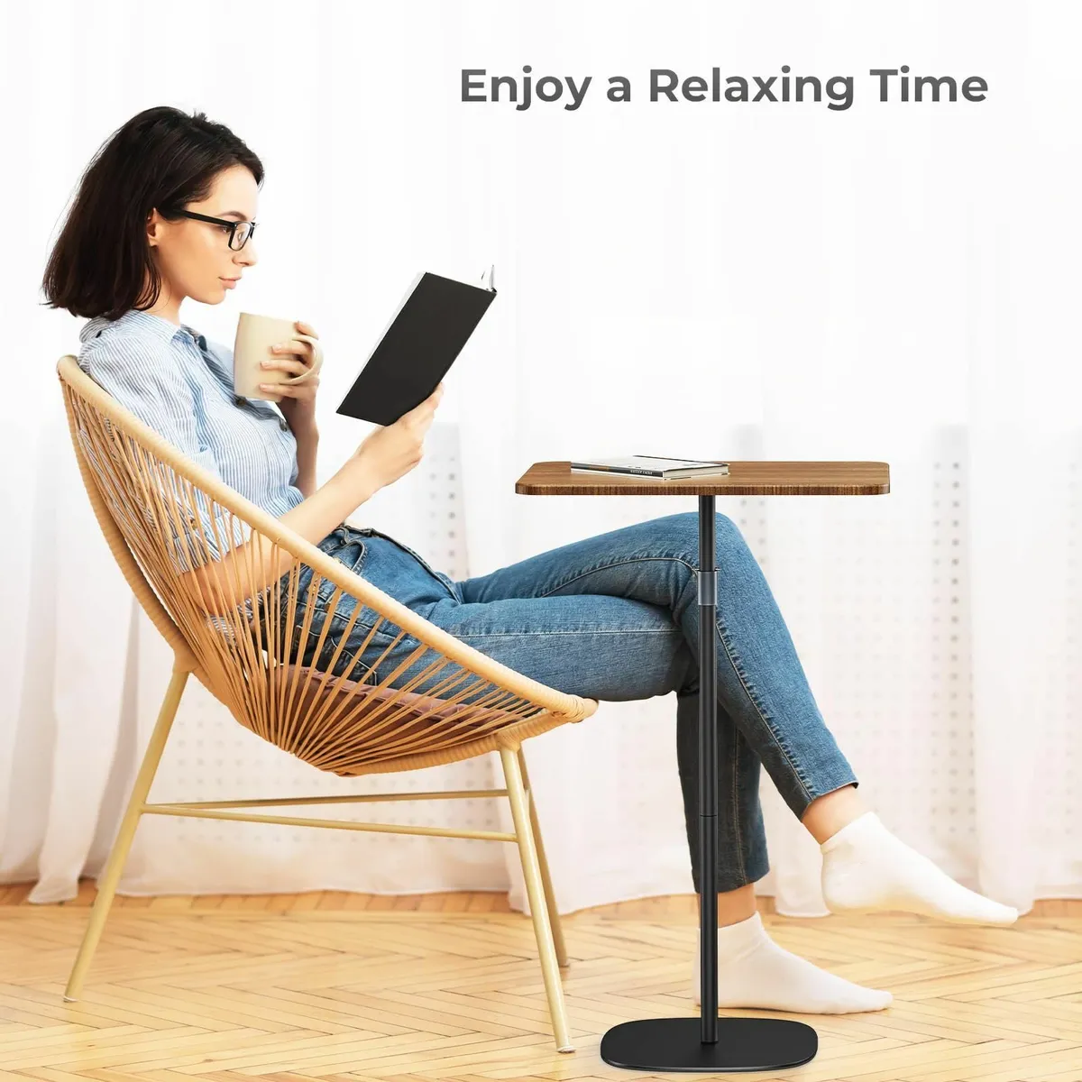 Portable Laptop Stand Bedside/Sofa Table with - Image 2