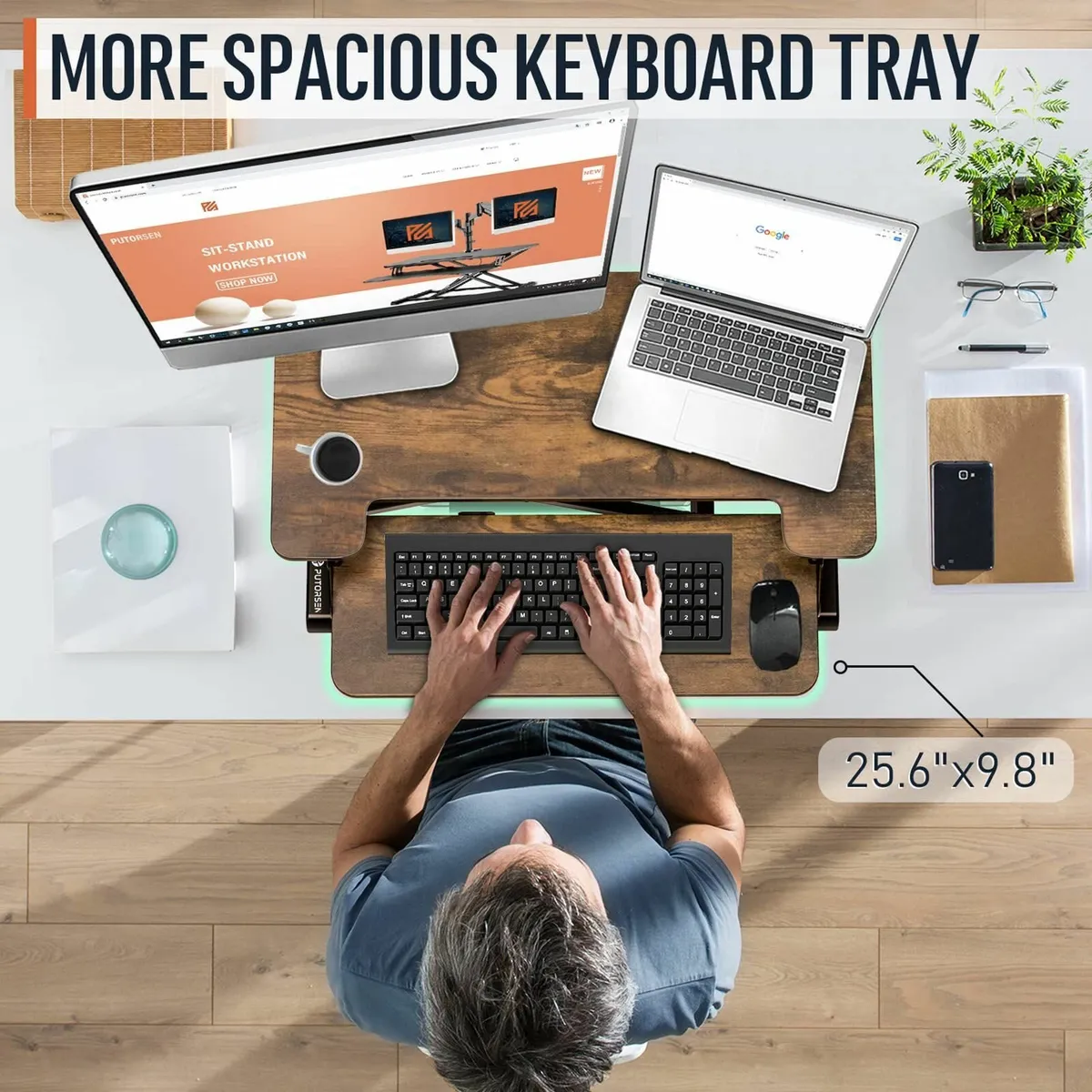 Standing Desk Converter 36 inch Height Adjustable - Image 4