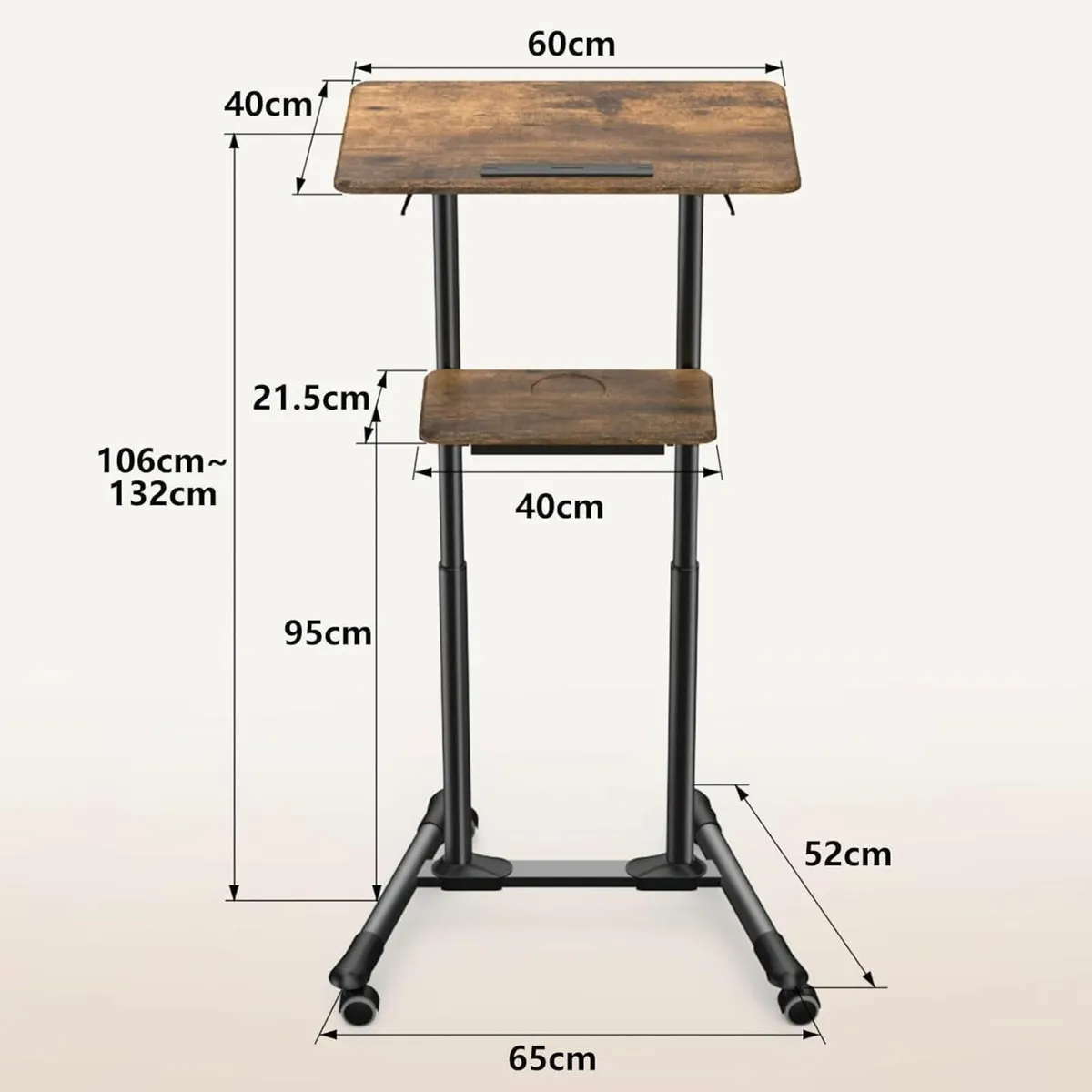 Adjustable Mobile Laptop Desk with Storage Tray - Image 3