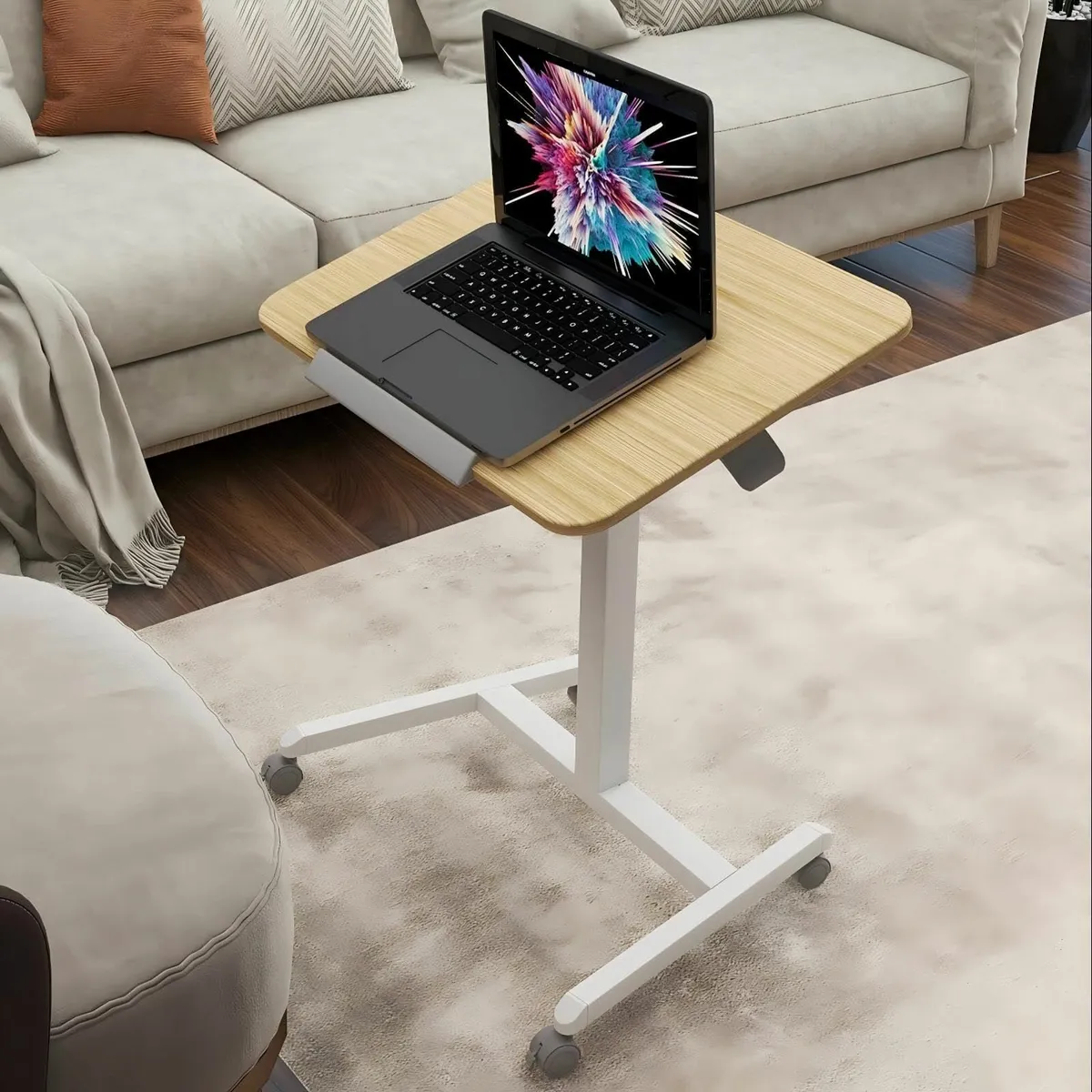 65x48cm Mobile Standing Desk with 4 Rolling - Image 1