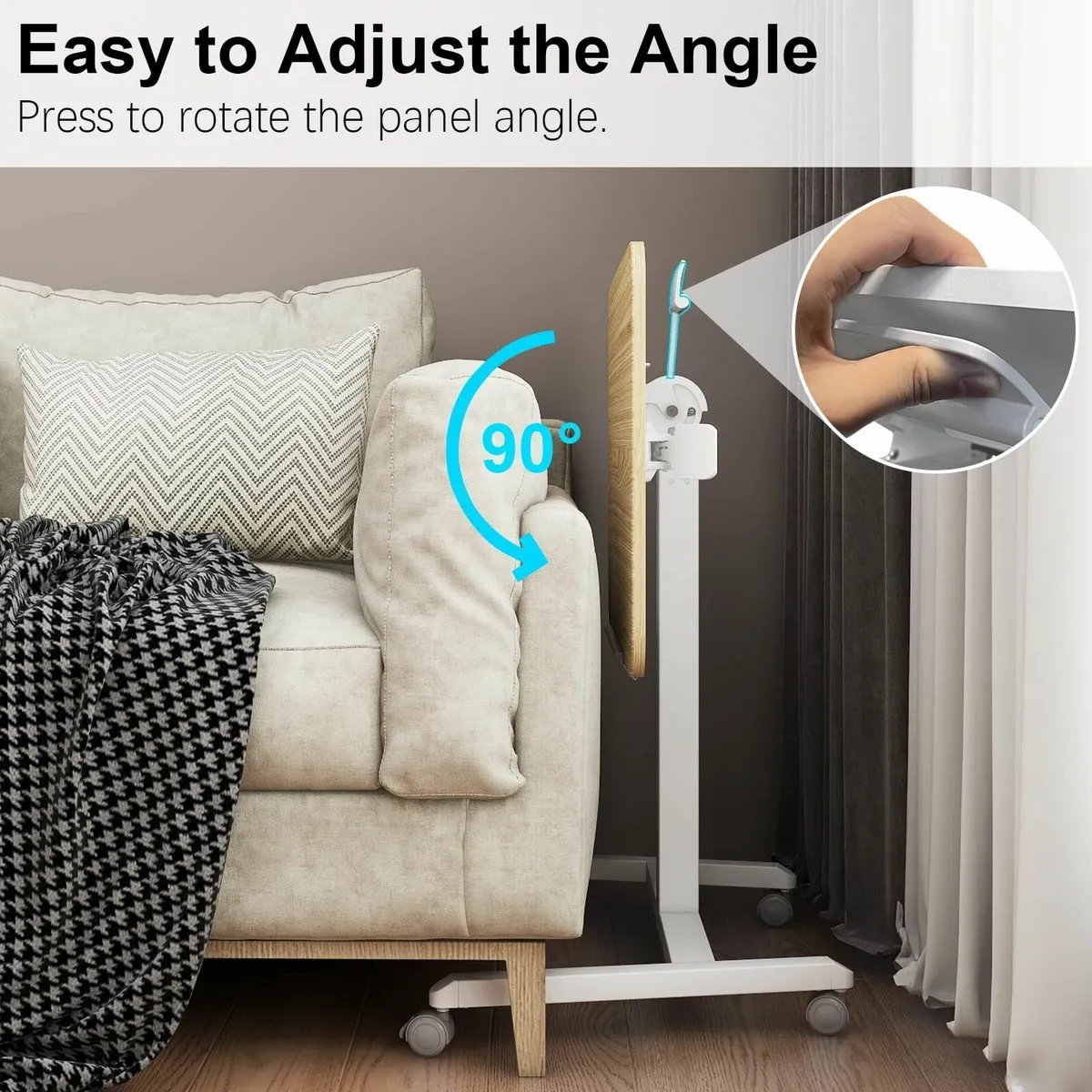 65x48cm Mobile Standing Desk with 4 Rolling - Image 4