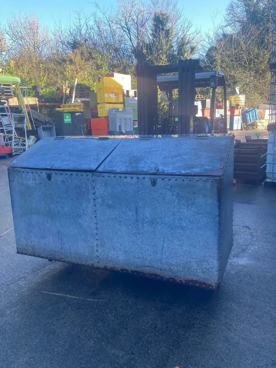 Antique, Riveted Galvanised bin - Image 1
