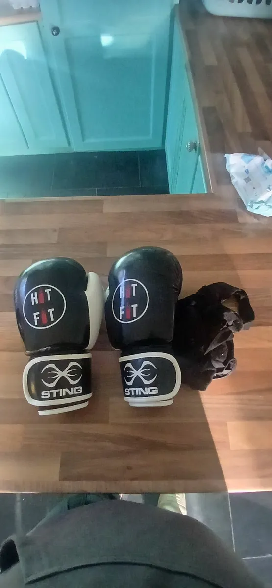 12 Oz Boxing Gloves and Wraps - Image 1