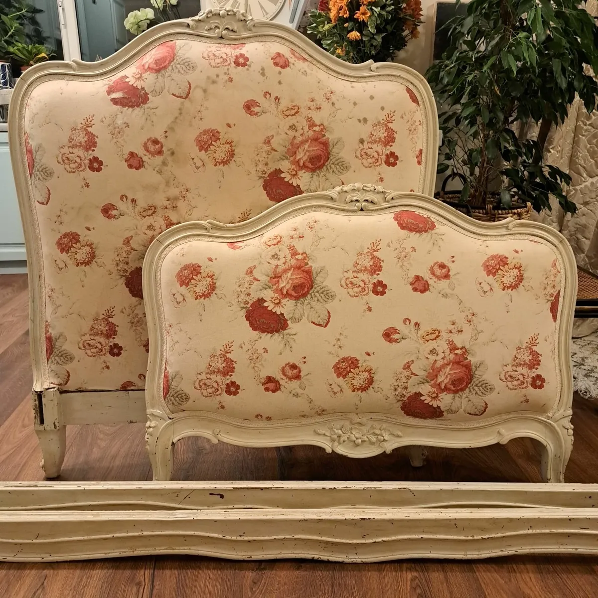 Antique French Bed Frame – Original Carved Wood - Image 2