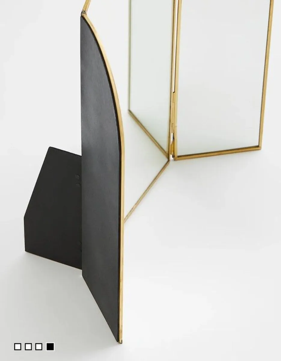 H&M Home Brass Trifold Vanity Dressing Table Mirror - Image 2