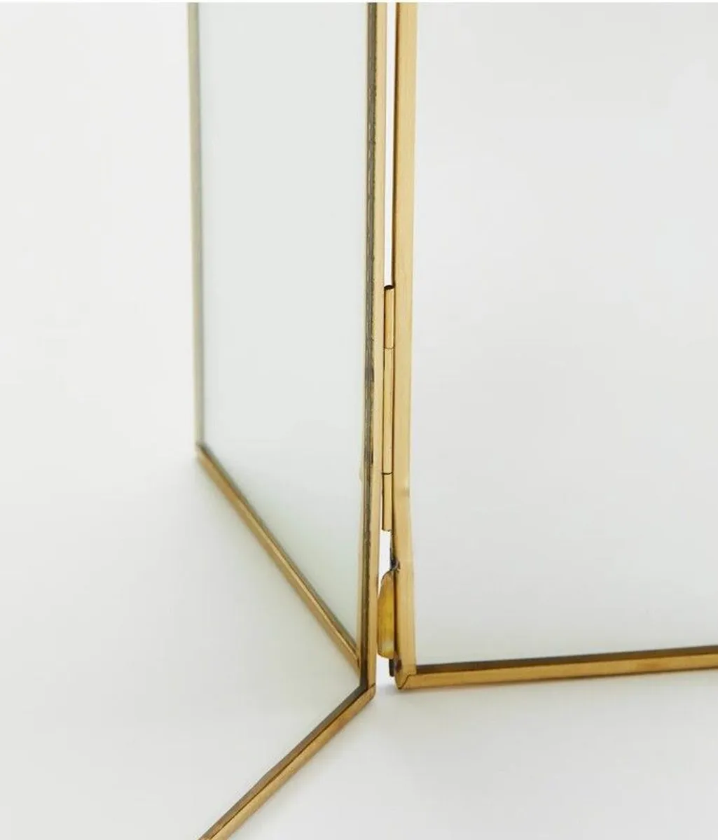 H&M Home Brass Trifold Vanity Dressing Table Mirror - Image 3