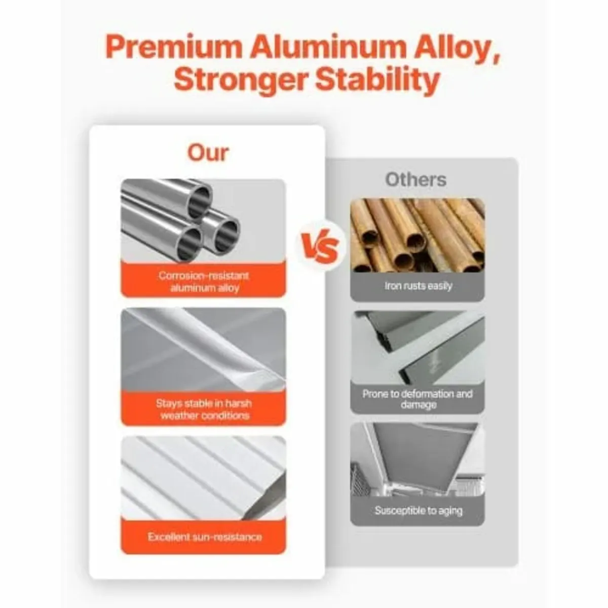 Window Awning Door Canopy 48x42 in Aluminum Alloy - Image 3