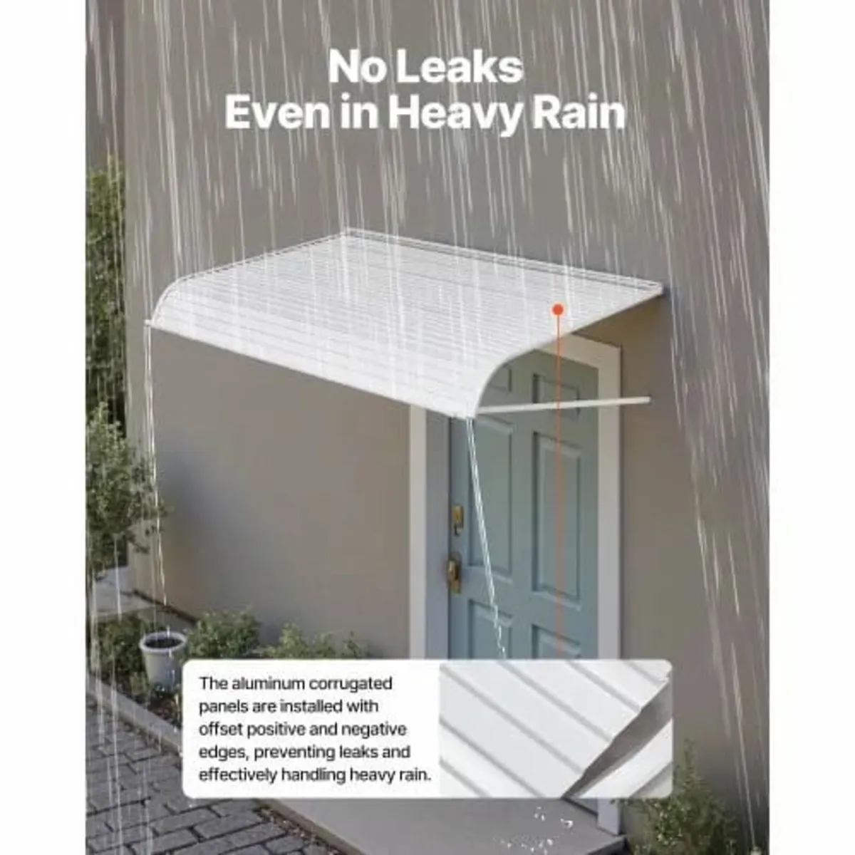 Window Awning Door Canopy 60x42 in Aluminum Alloy - Image 3