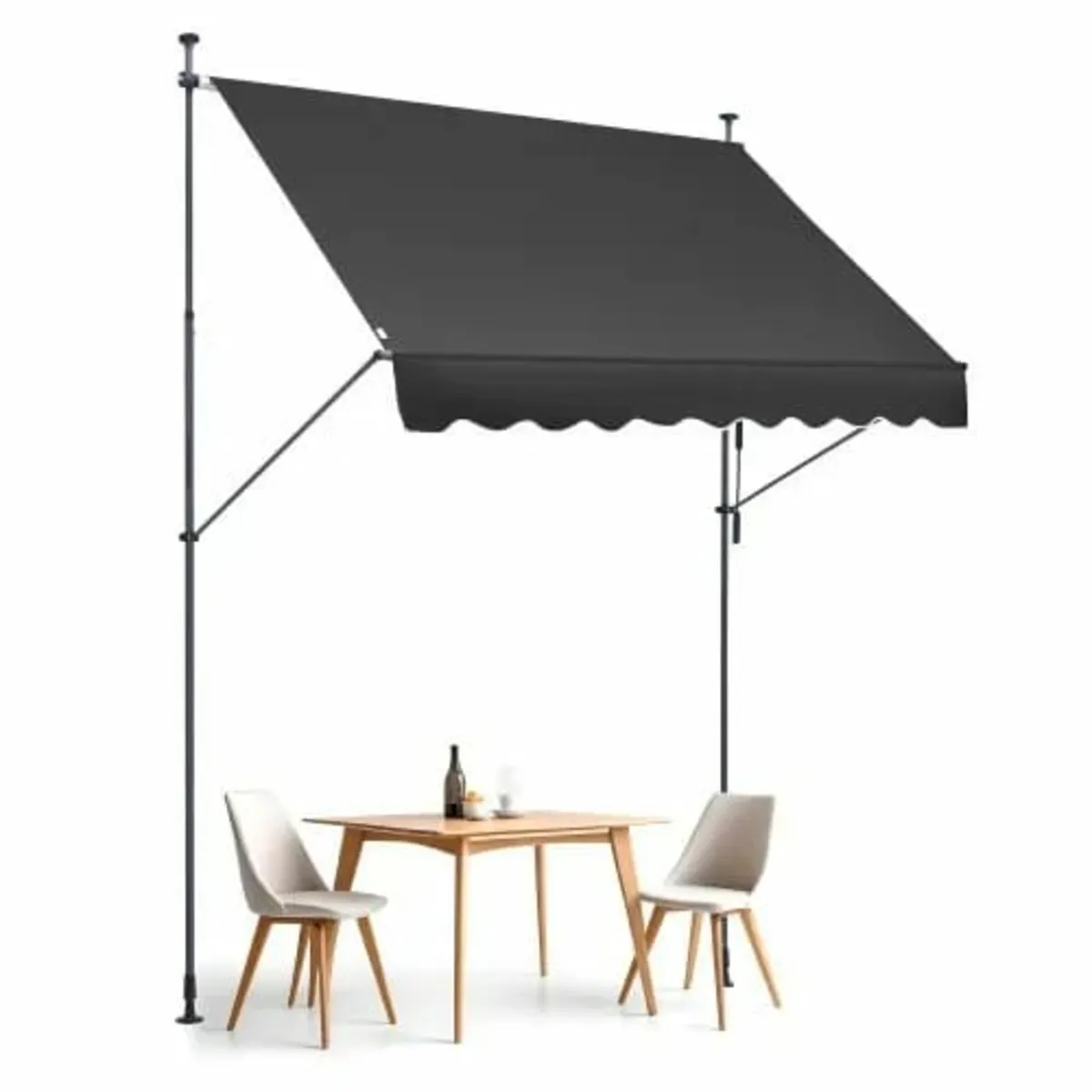 98x47" Patio Awning Retractable Patio Canopy Sunse - Image 1