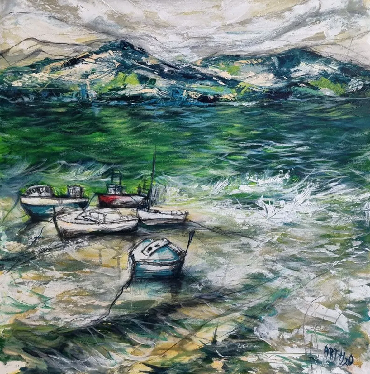 Sleeping Vessels at Murrisk, Low Tide (2024) - Image 1