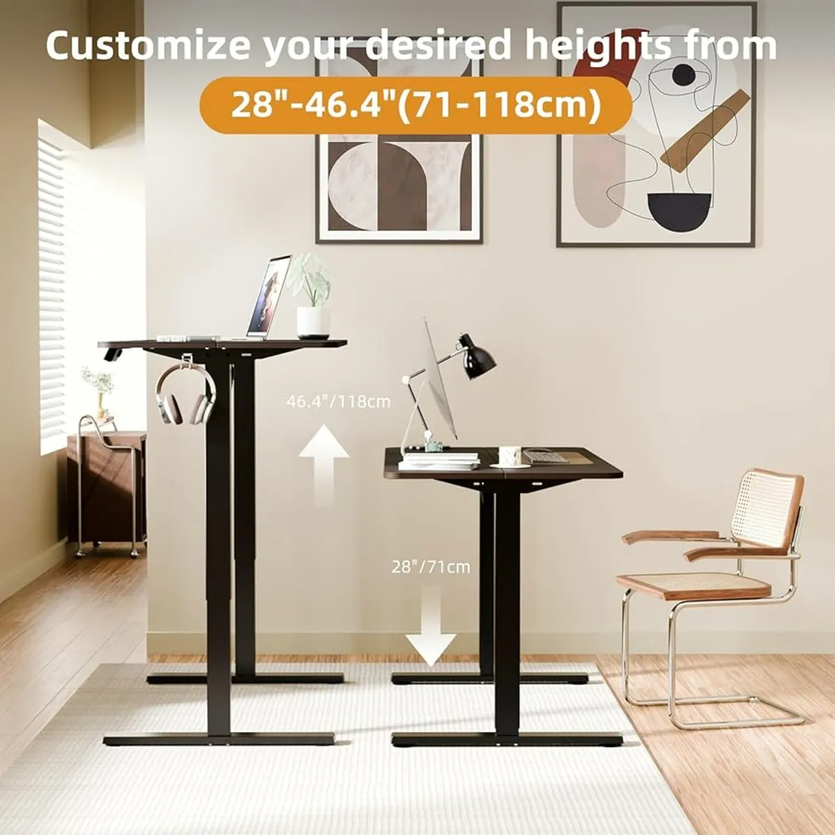 Standing Desk 80x60CM, 71-118CM height Adjustable - Image 2
