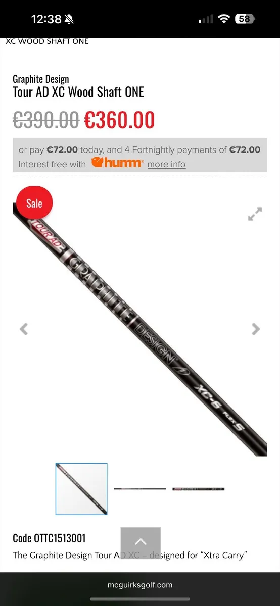 Tour ad 7x Titleist shaft - Image 1