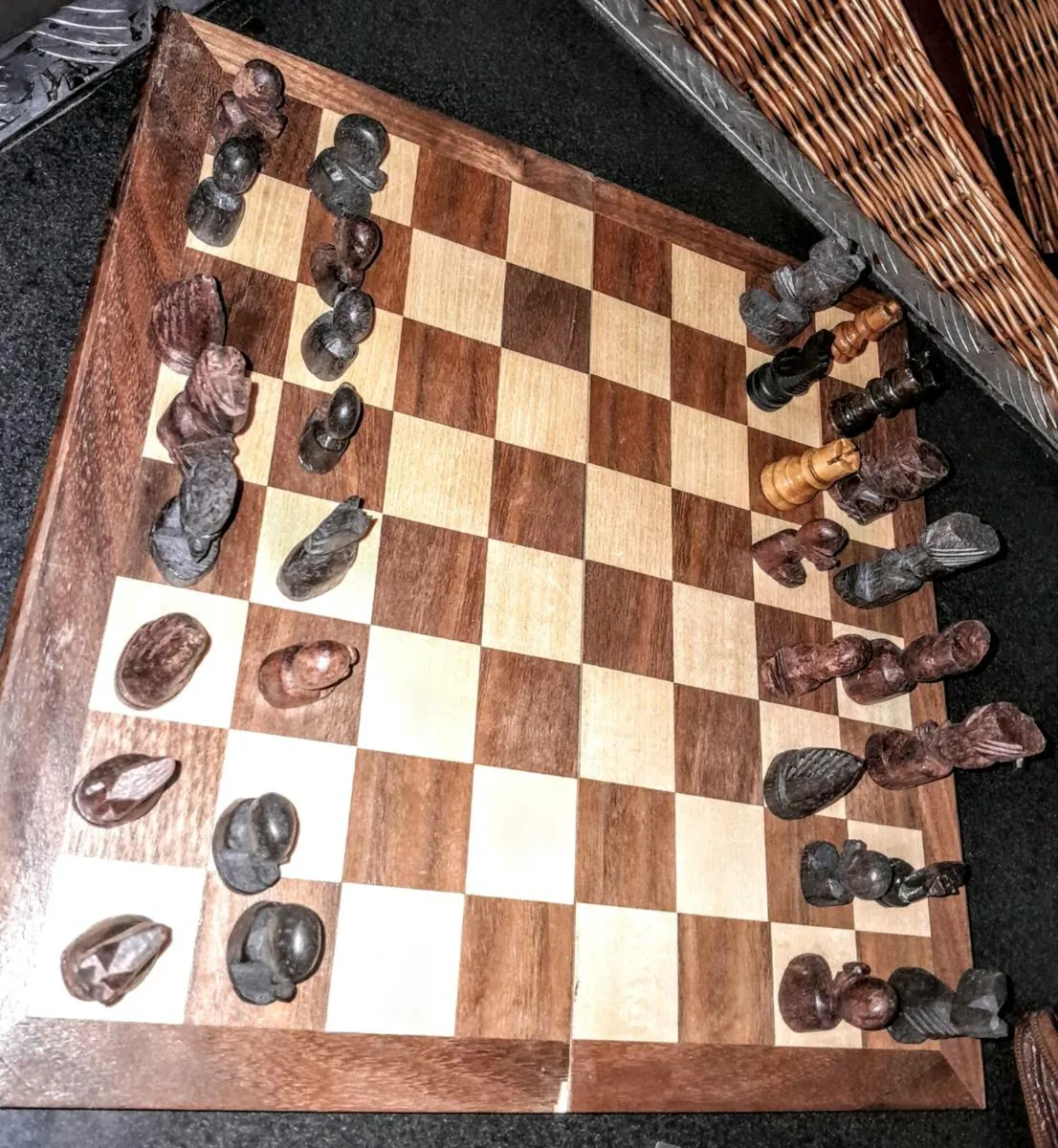 Large wooden chess - Image 1