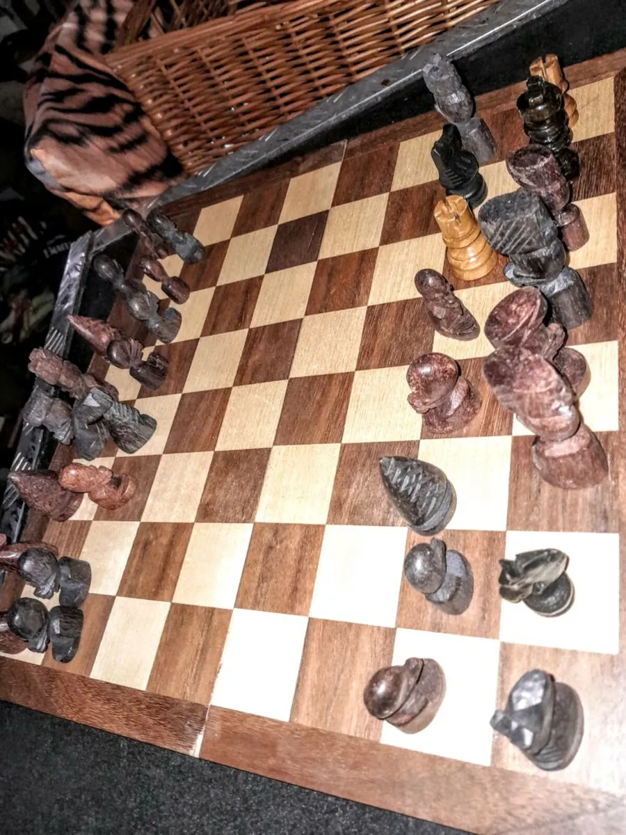 Large wooden chess - Image 2