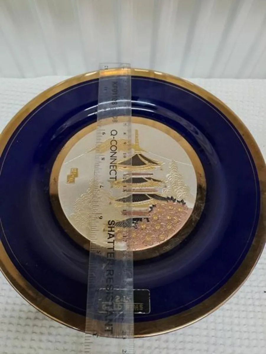 Chokin plate 24 k gold and cobalt blue - Image 4