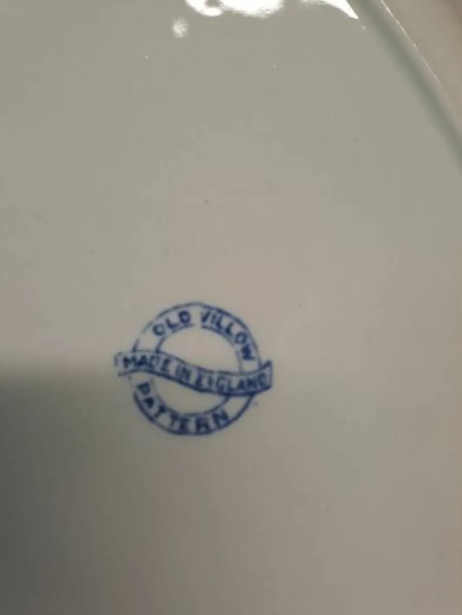 Oval old willow blue serving platter - Image 3