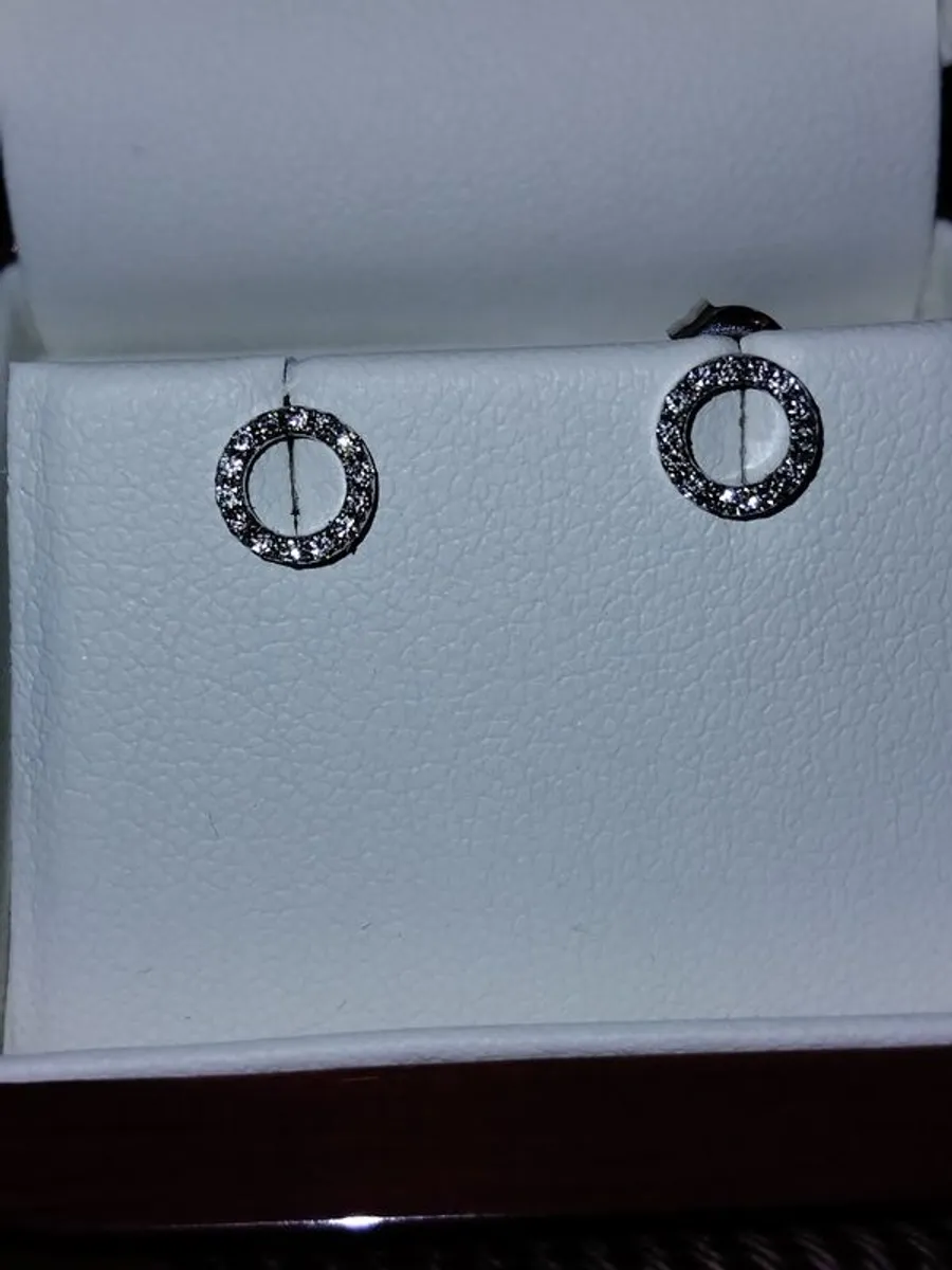 9 CT Circle Diamond Earrings - Image 3