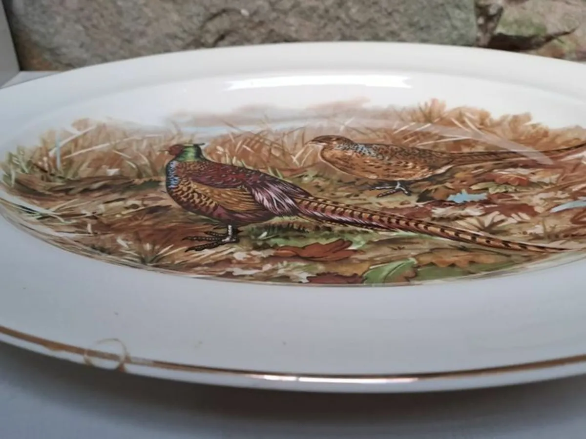 Oval pheasant scene plate - Image 3