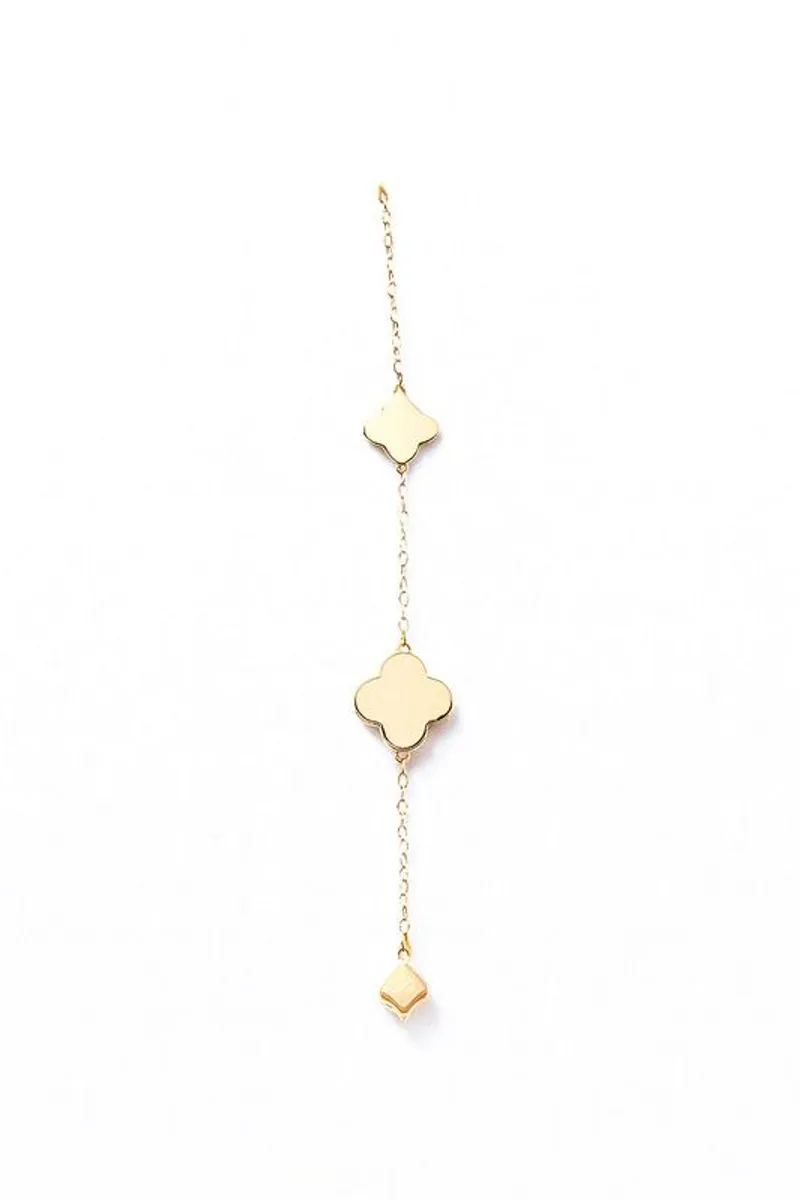 9 CT Gold 5 Clover Bracelet