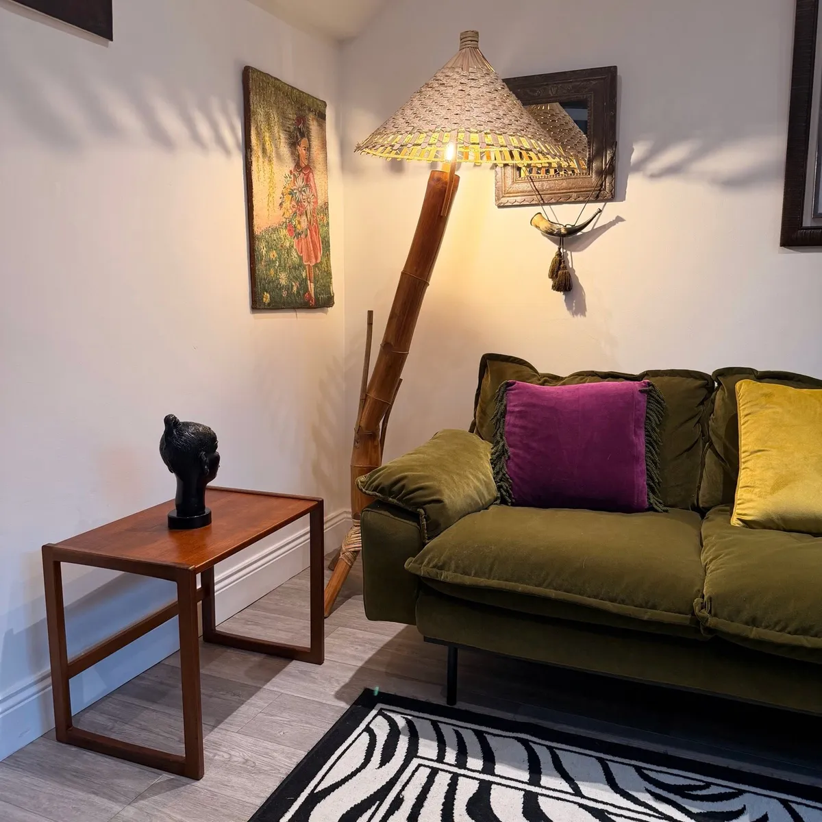 Mid Century Bamboo Floor Lamp - Image 1