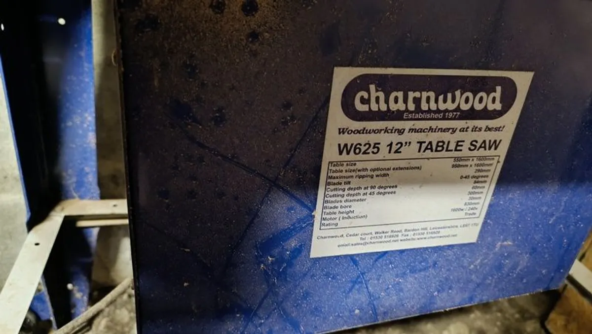 Charnwood W625 12" Contractor Saw - Image 2