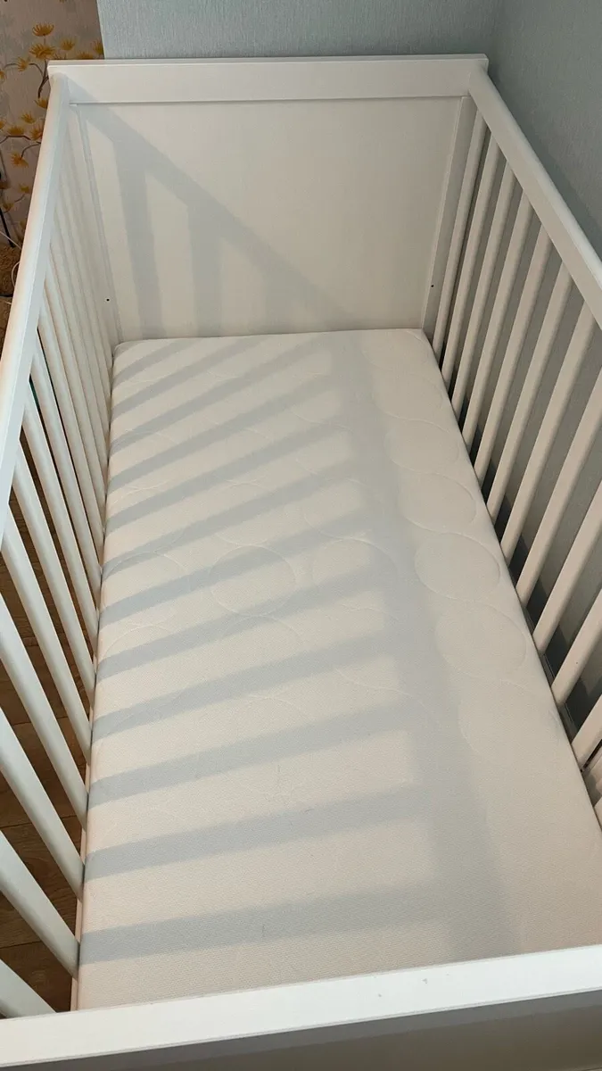 IKEA baby cot and mattress - Image 2