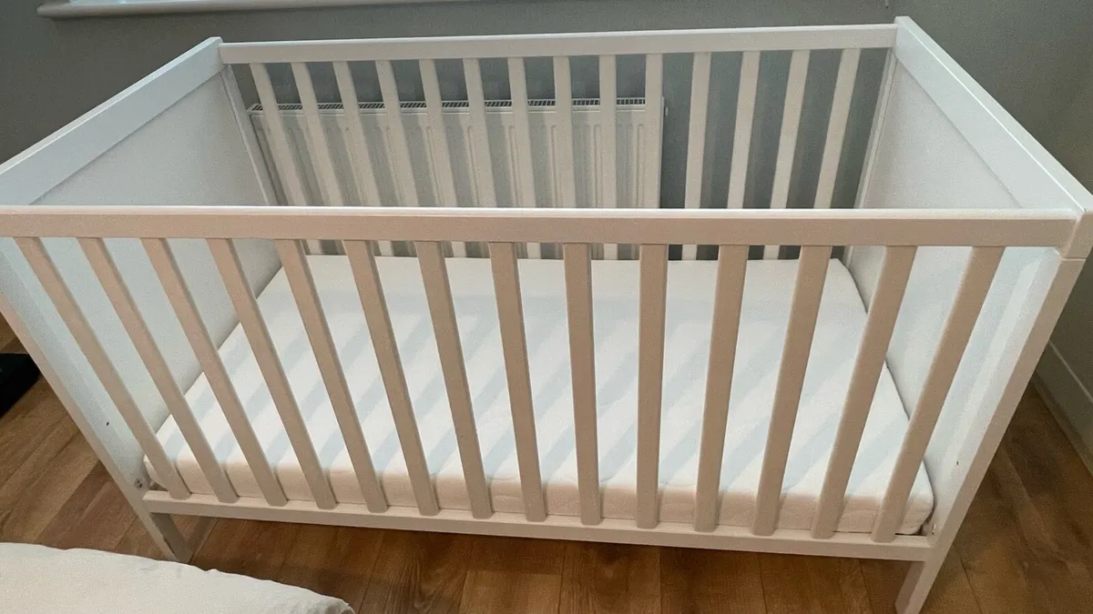 IKEA baby cot and mattress - Image 3