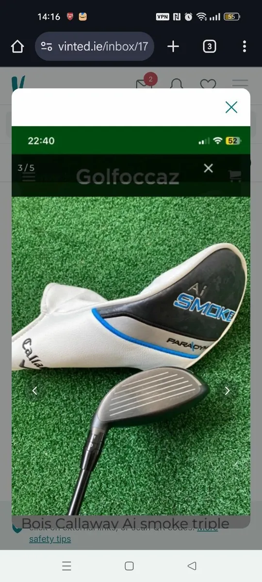 Callaway AI Smoke Triple Diamond 3 wood - Image 1