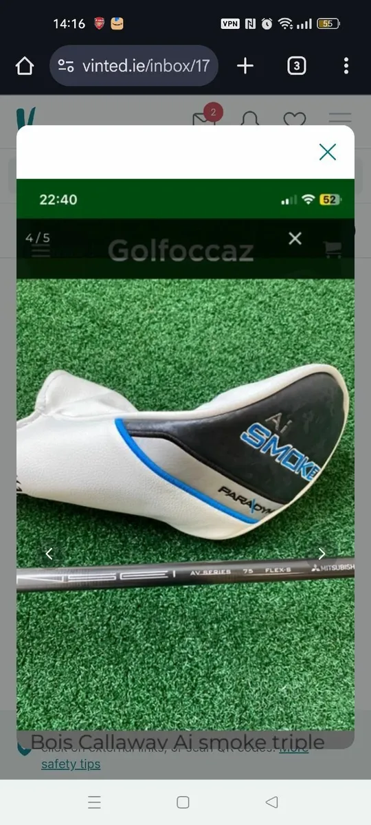 Callaway AI Smoke Triple Diamond 3 wood - Image 4