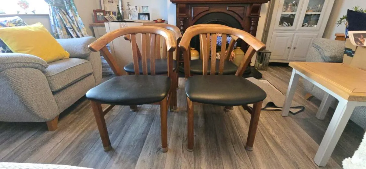 Set of 4 Solid Wood Kitchen / Dining Chairs - Image 2