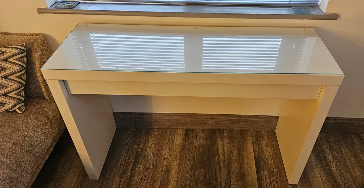 Malm Slim Dressing Table with Glass Top - Image 1