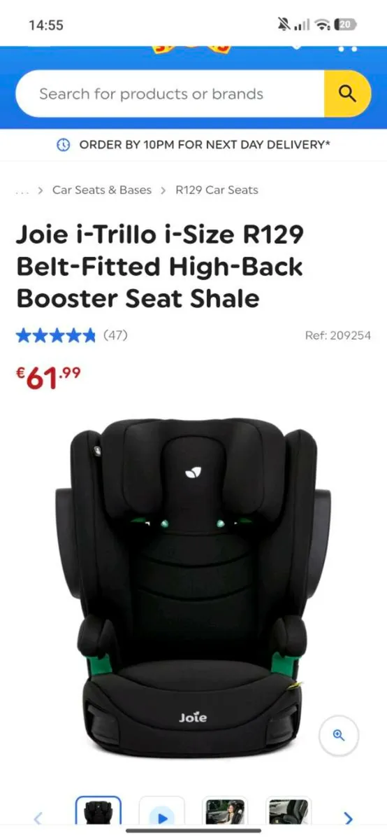 2 Joie high back booster car seats - Image 1