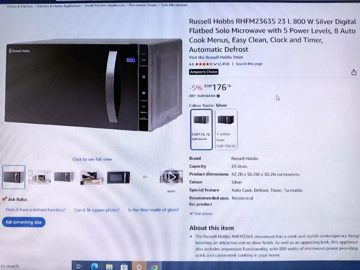 Microwave Russell Hobbs 23 Litre 800 Watt - Image 2