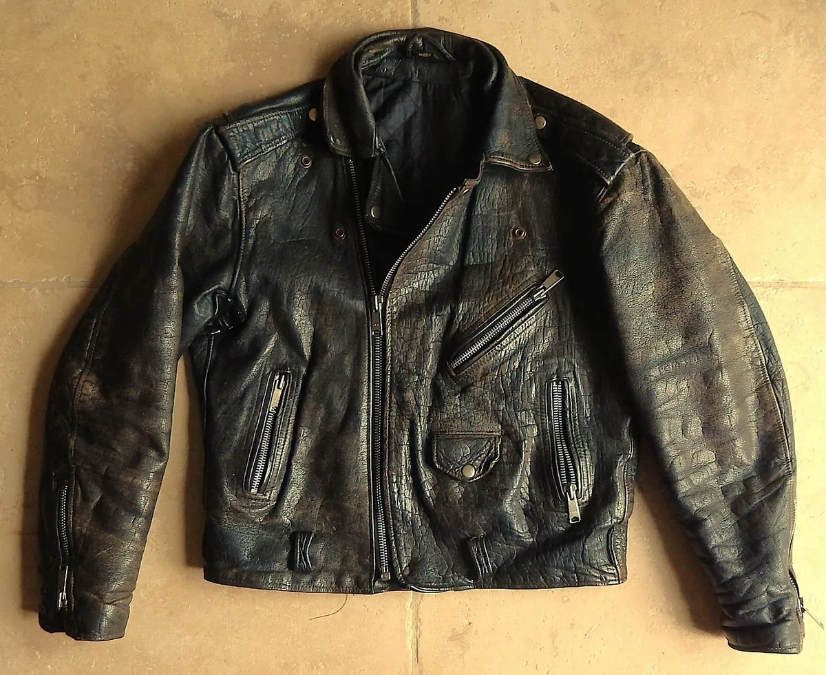 Vintage Echtes Leder Gents Motorcycle Jacket - Image 1